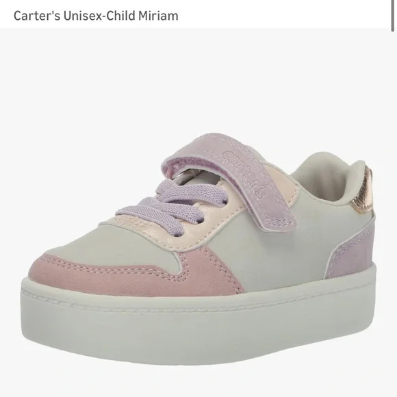 Carter's- toddler size 6 skater shoe unisex Blush Cream Kid Sneakers Miriam baby - Picture 11 of 16